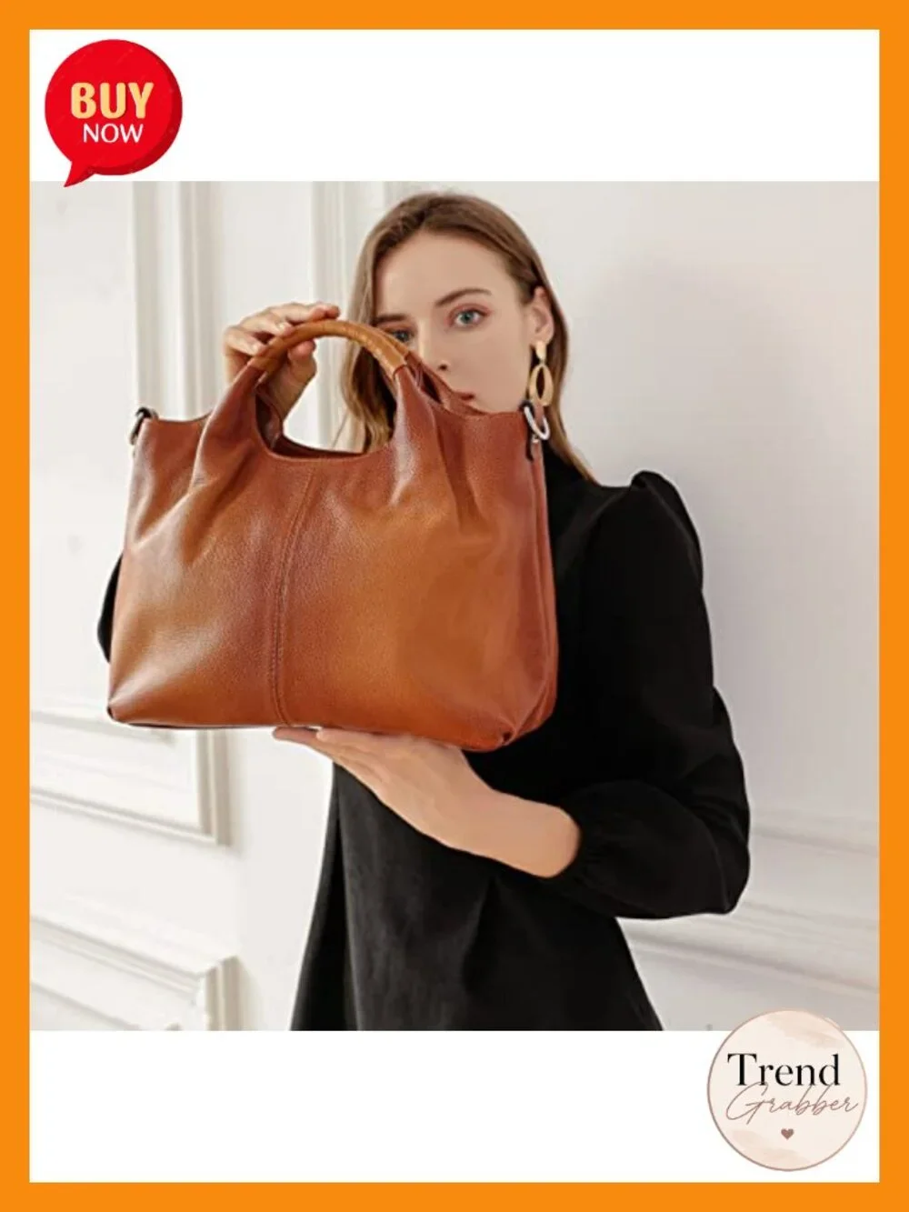 Genuine Leather Satchel Crossbody Tote Holds 13